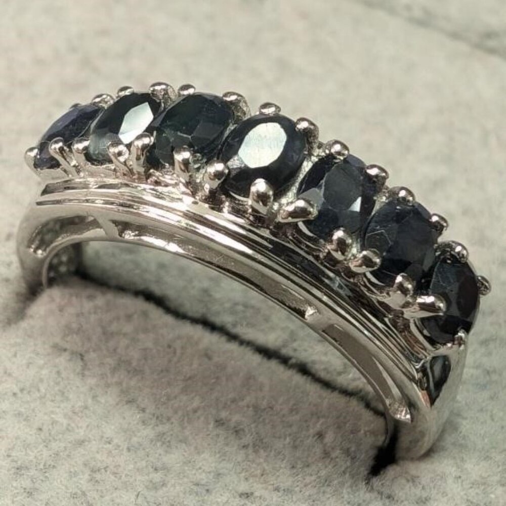 Silver Sapphire 1.4Ct Ring  Size 7 - Picture 3 of 3